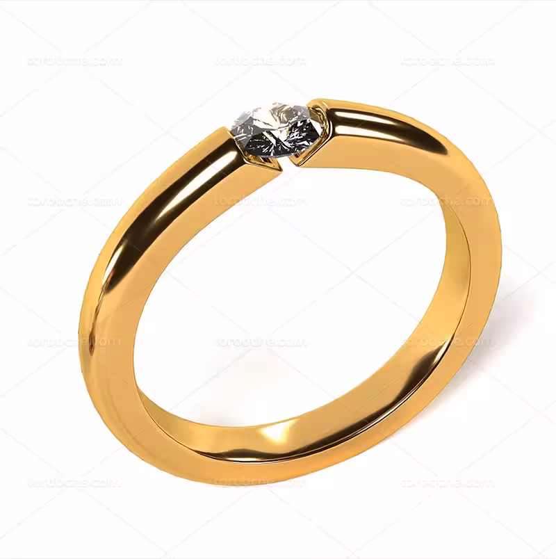 عکس انگشتر طلایی تک نگین | گرافیک با طعم تربچه