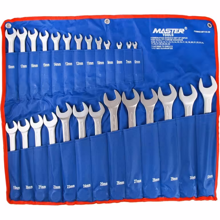 آچار یکسر رینگی مستر تایوان 26 عددی مدل mt110_26 mastertools سایز 6_32 با گارانتی مادام العمر