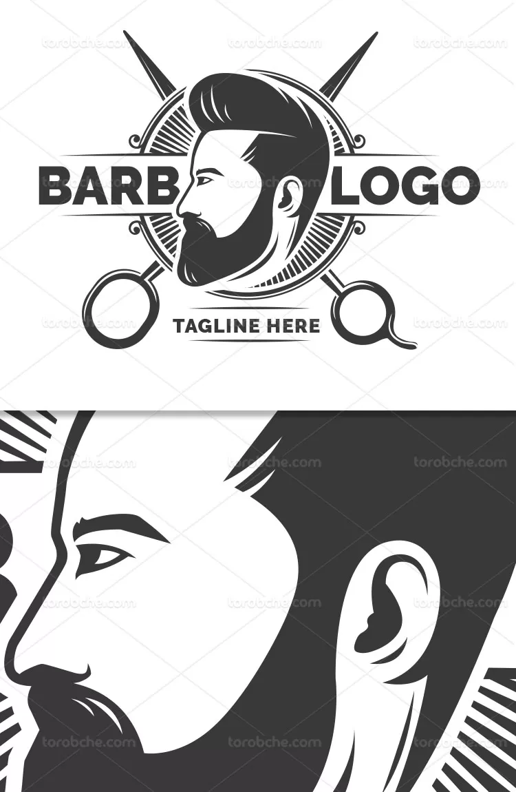 وکتور لوگو آرایشگاه مردانه با کیفیت | گرافیک با طعم تربچه