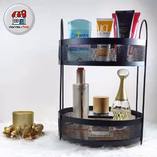 استند پا سماوری 2 طبقه گرد توری مدل کف چوبی