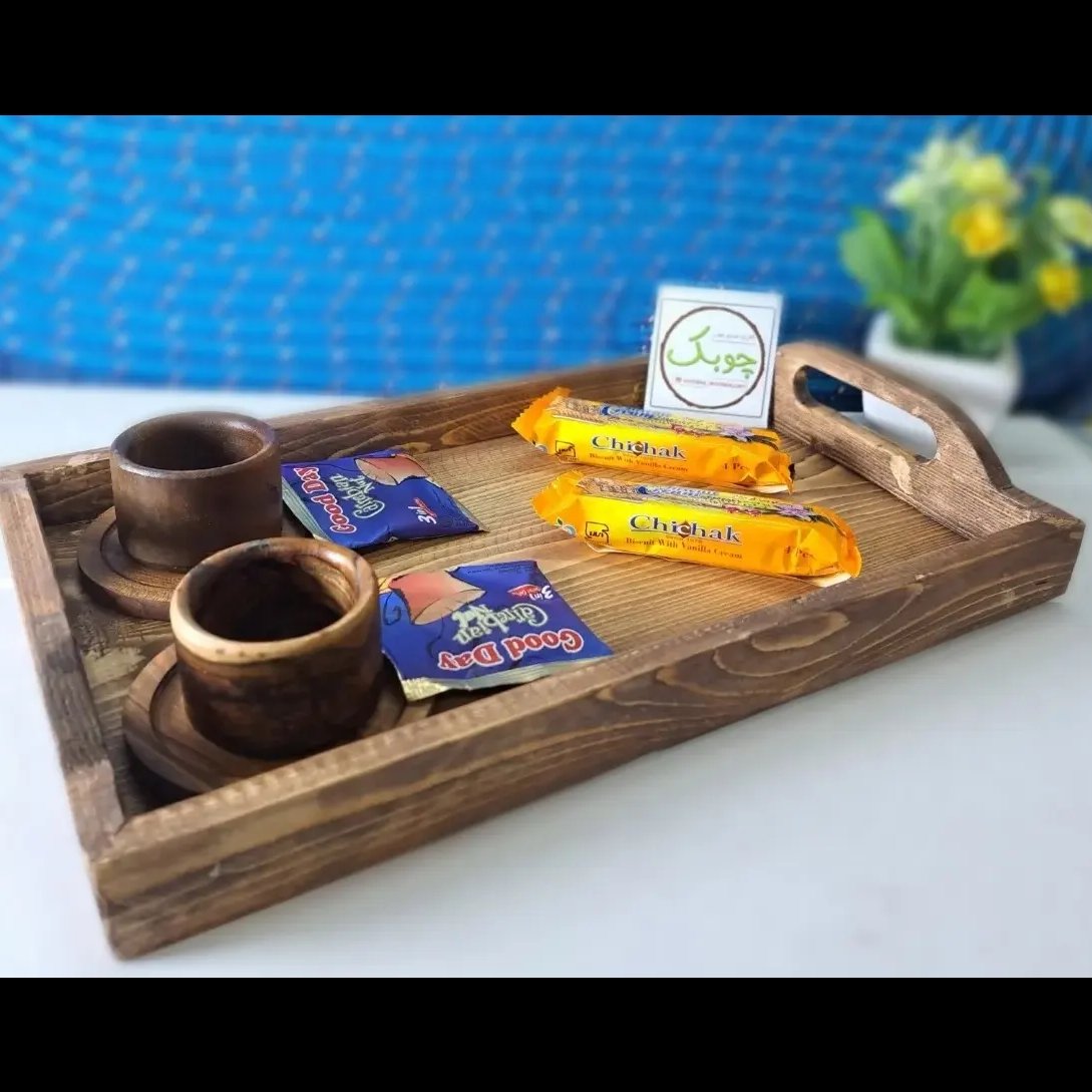 سینی چوبی دسته دار
