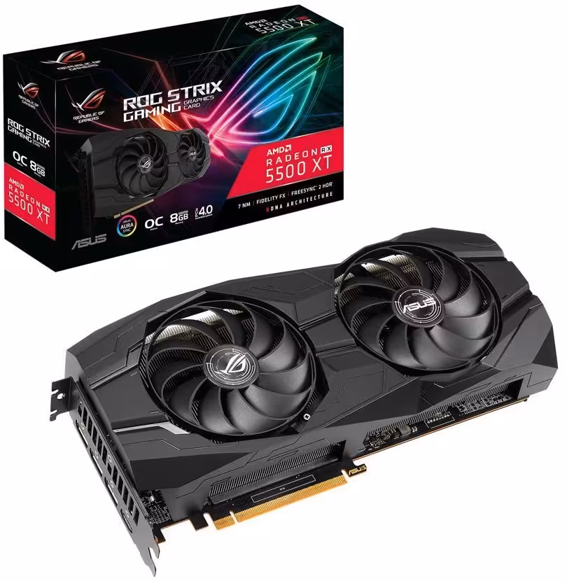 کارت گرافیک ایسوس مدل ROG-STRIX-RX5500XT-O8G-GAMING با حافظه 8 گیگابایت