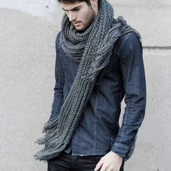 شالگردن   مردانه و زنانه کشبافت انگلیسی ابعاد2متردر18 سانت با ریش ریش ارسال رایگان