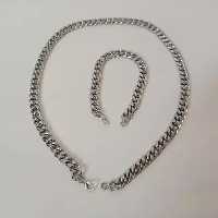 دستبند و گردنبند مسی آبکاری کروم طرح کارتیر