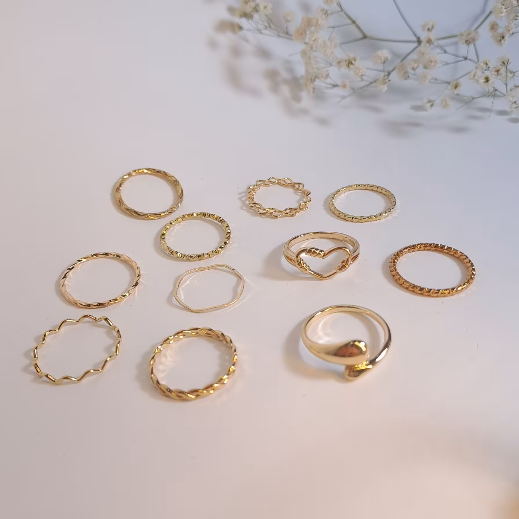 پک انگشتر ،انگشتر چندتایی ،11عدد انگشتر توی یک پک 