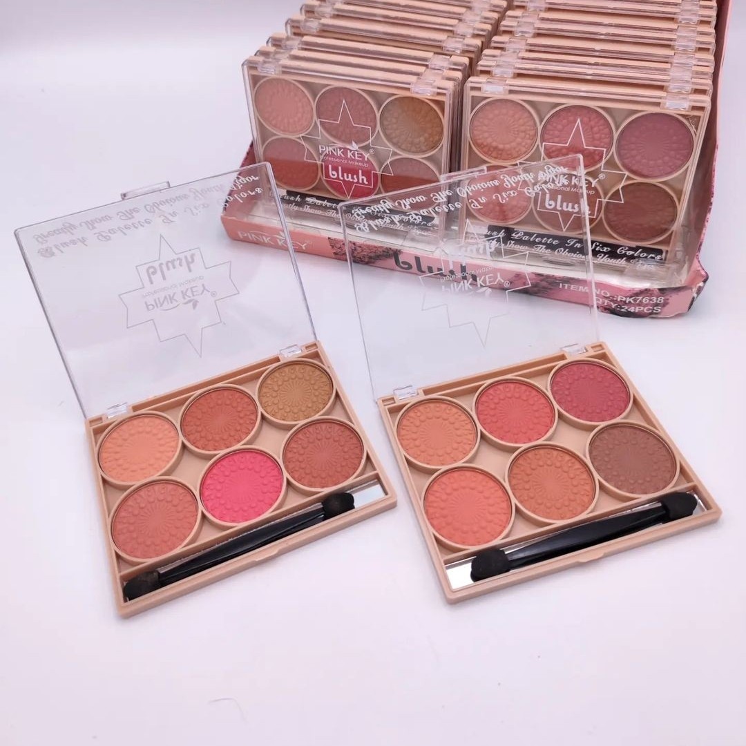 پالت رژگونه 6رنگ pink key 

