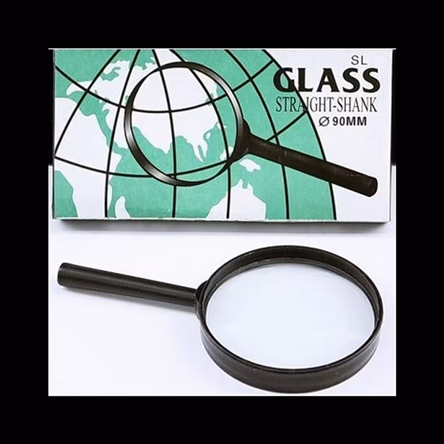 ذره بین دسته دار 90MMگلس بسته 10 تا یی