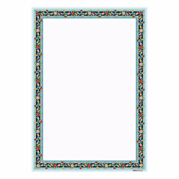 کاغذ تذهیب و ابروباد A5 طرح رز کد 0692 گلاسه مات 120 گرمی بسته 100  برگی