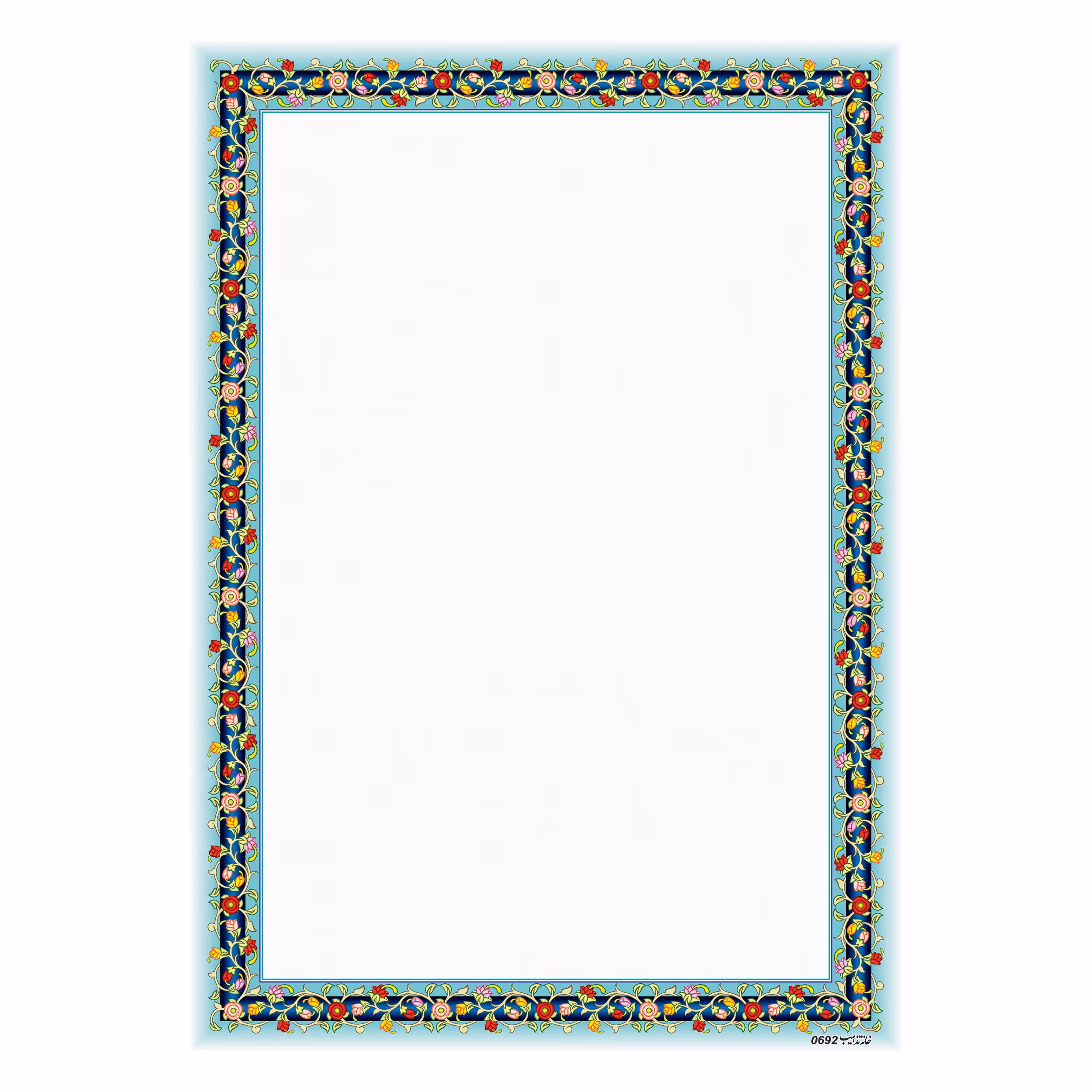 کاغذ تذهیب و ابروباد A5 طرح رز کد 0692 گلاسه مات 120 گرمی بسته 100  برگی