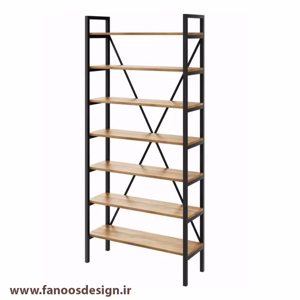 قفسه چوبی فلزی دکوری کد 30722