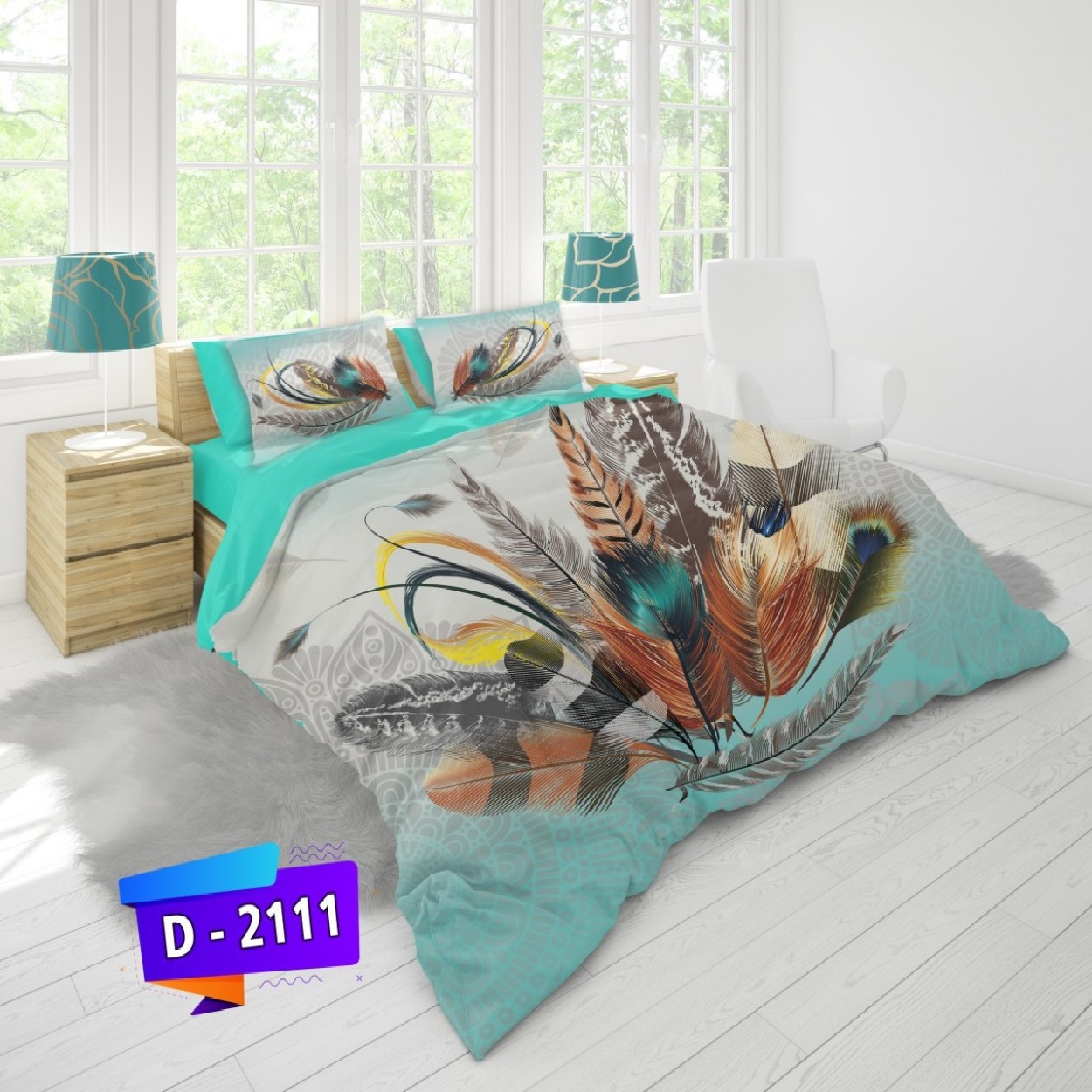 سرویس روتختی لمان کد 2111 دونفره 6 تکه