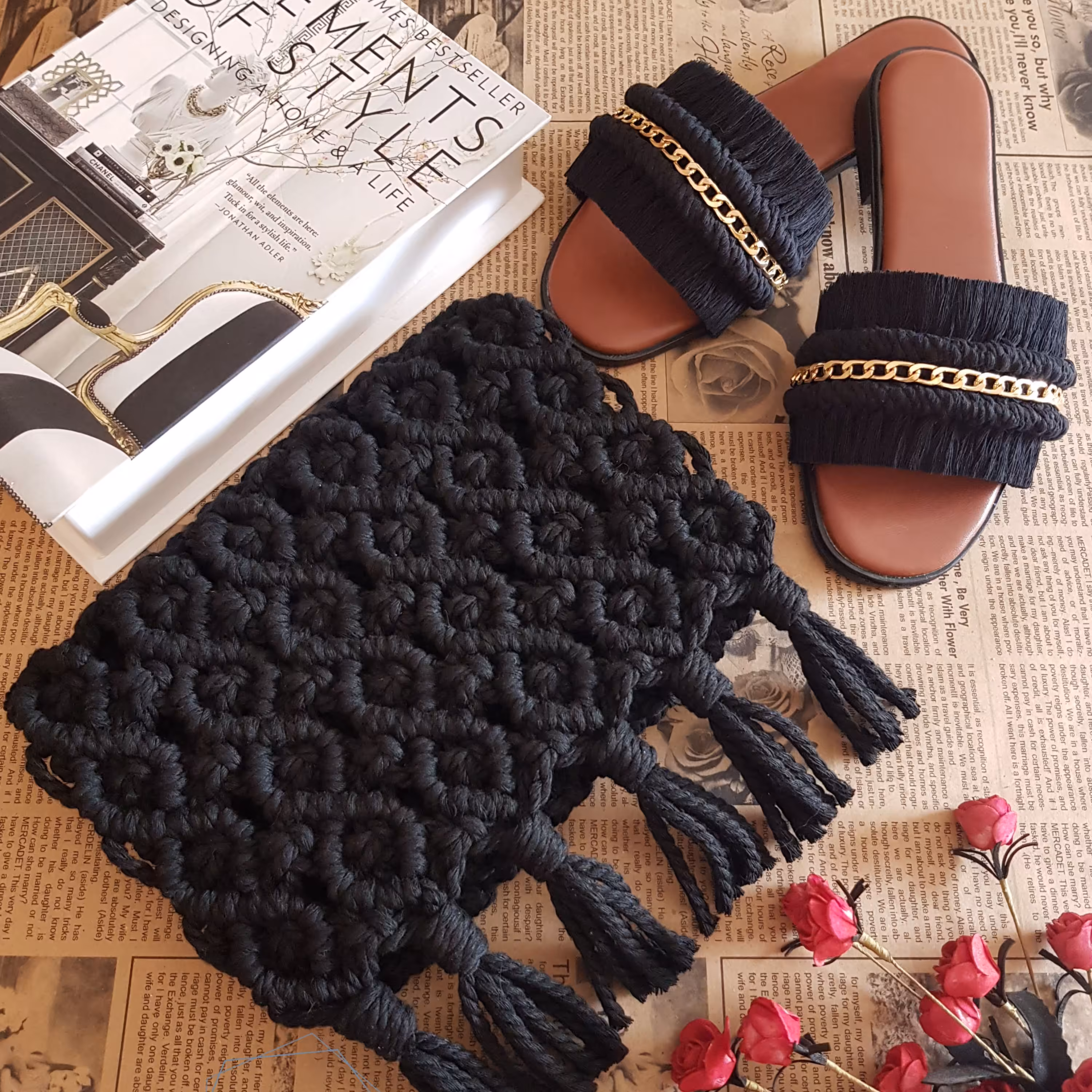 ست مکرومه مشکی