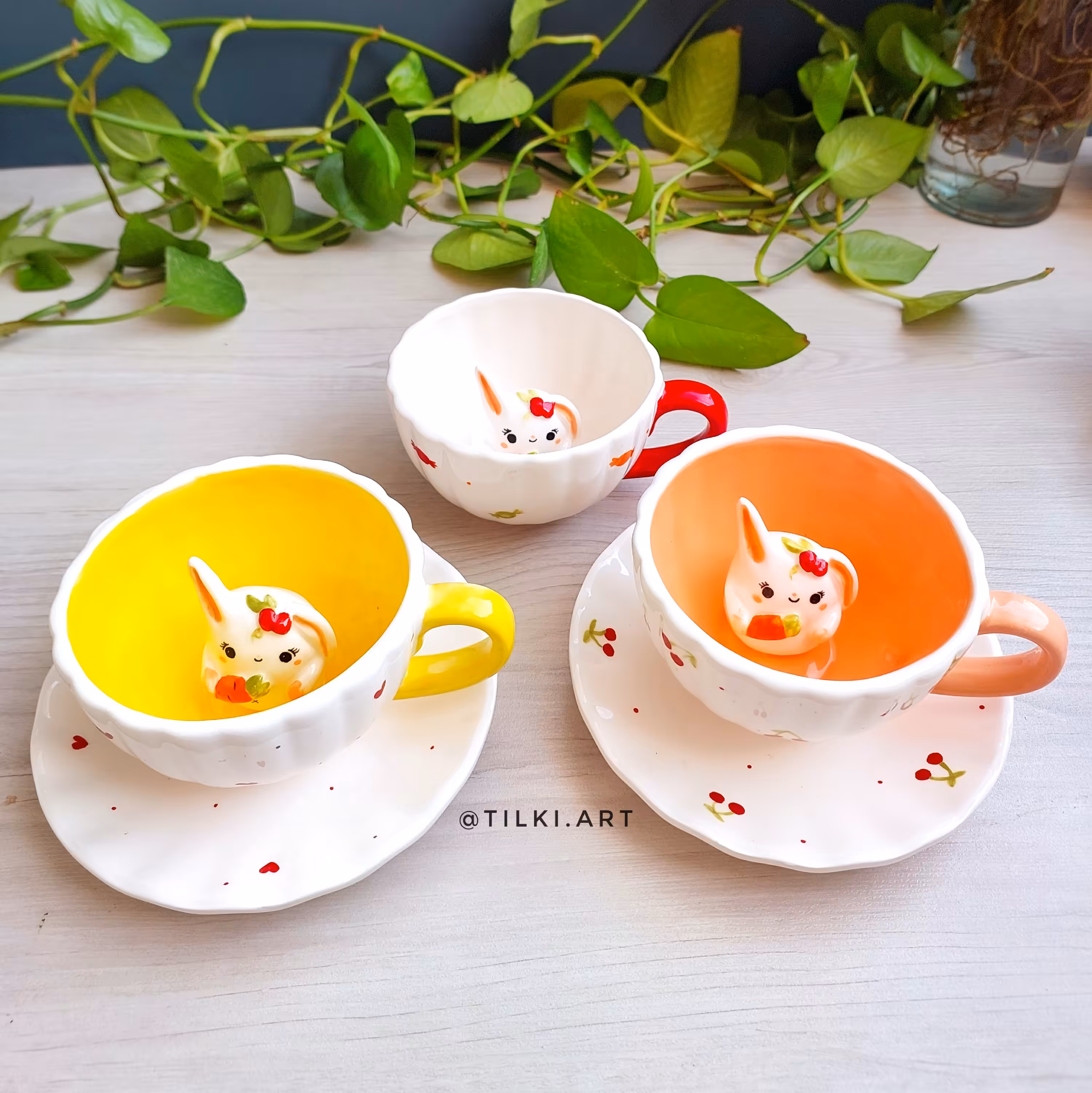 1 عددفنجون و زیرفنجونی دستساز خرگوش کُپُلی