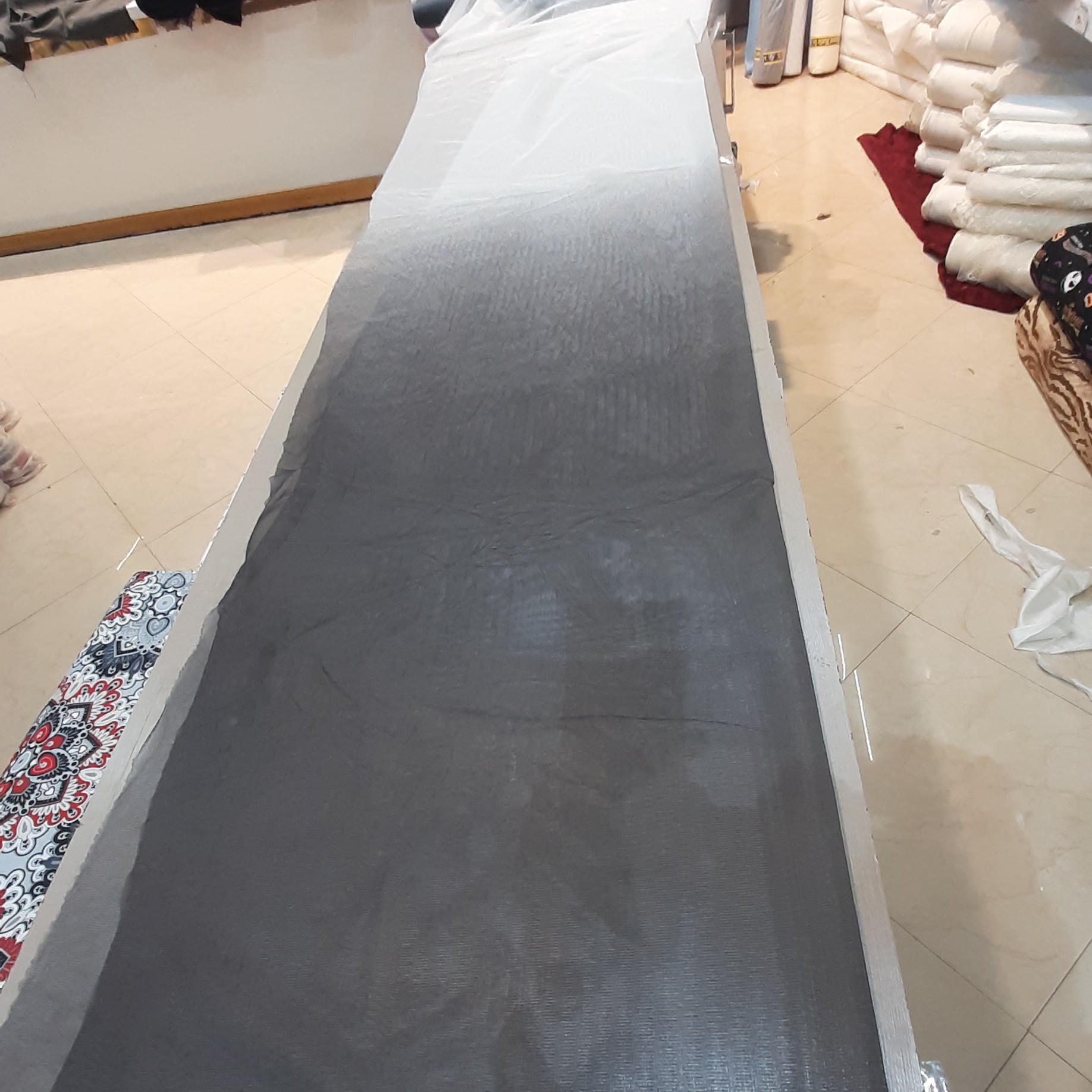 پرده حریر دورنگ رنگ طوسی