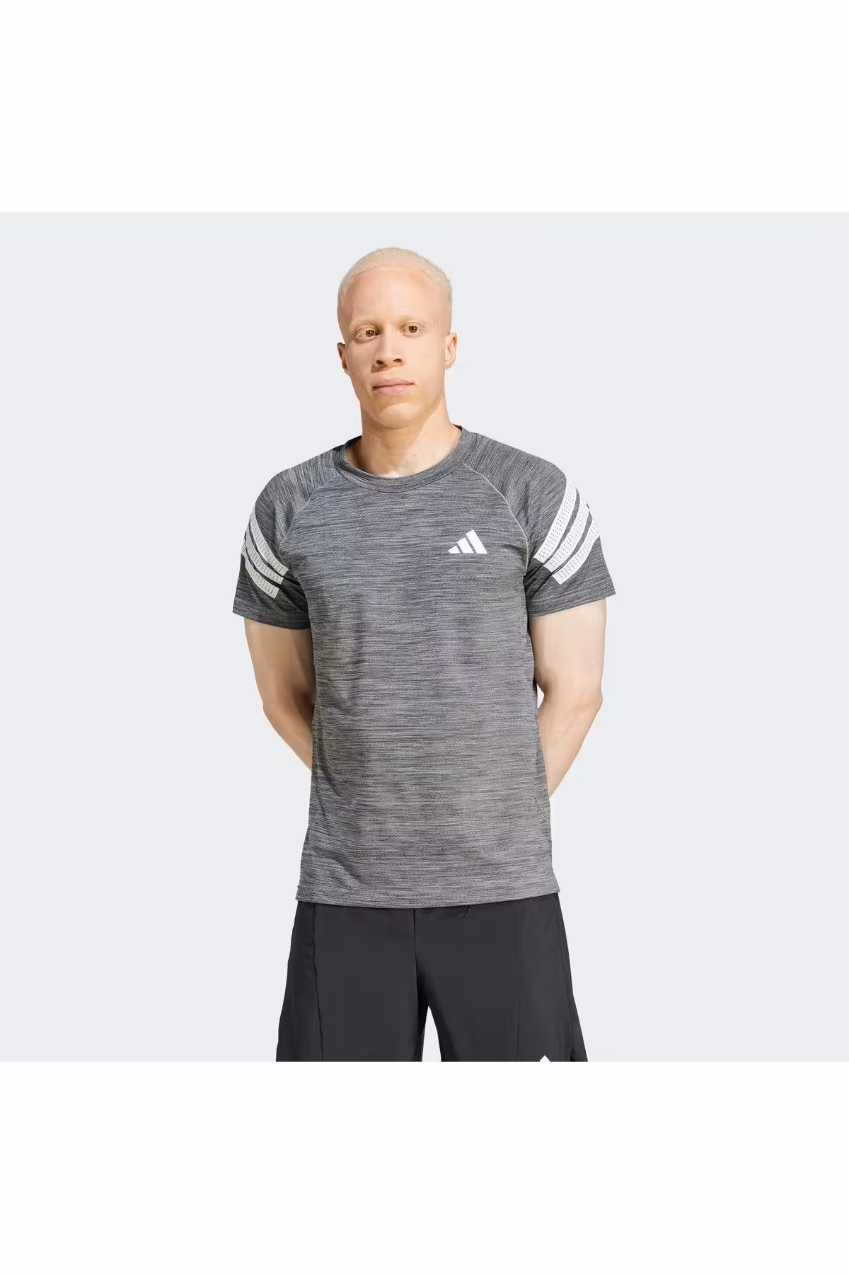 تی شرت ورزشی خاکستری مردانه ICON 3 T اورجینال adidas