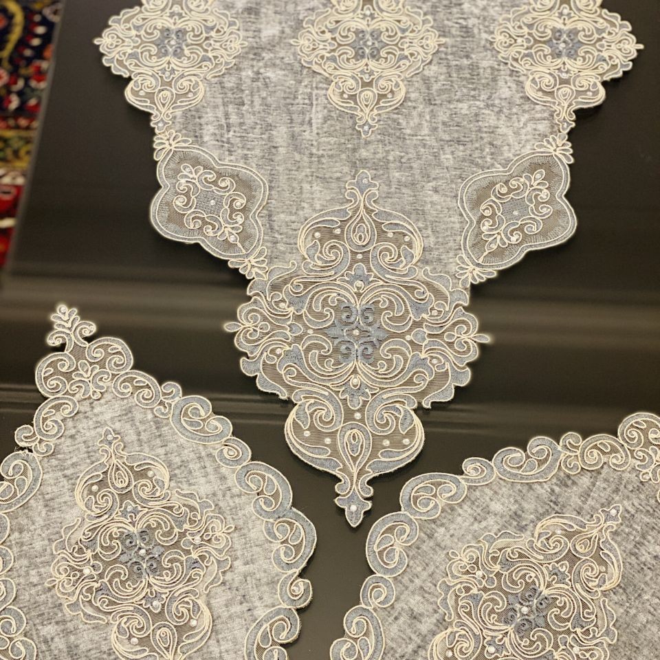 ست سه تکه رومیزی آبی