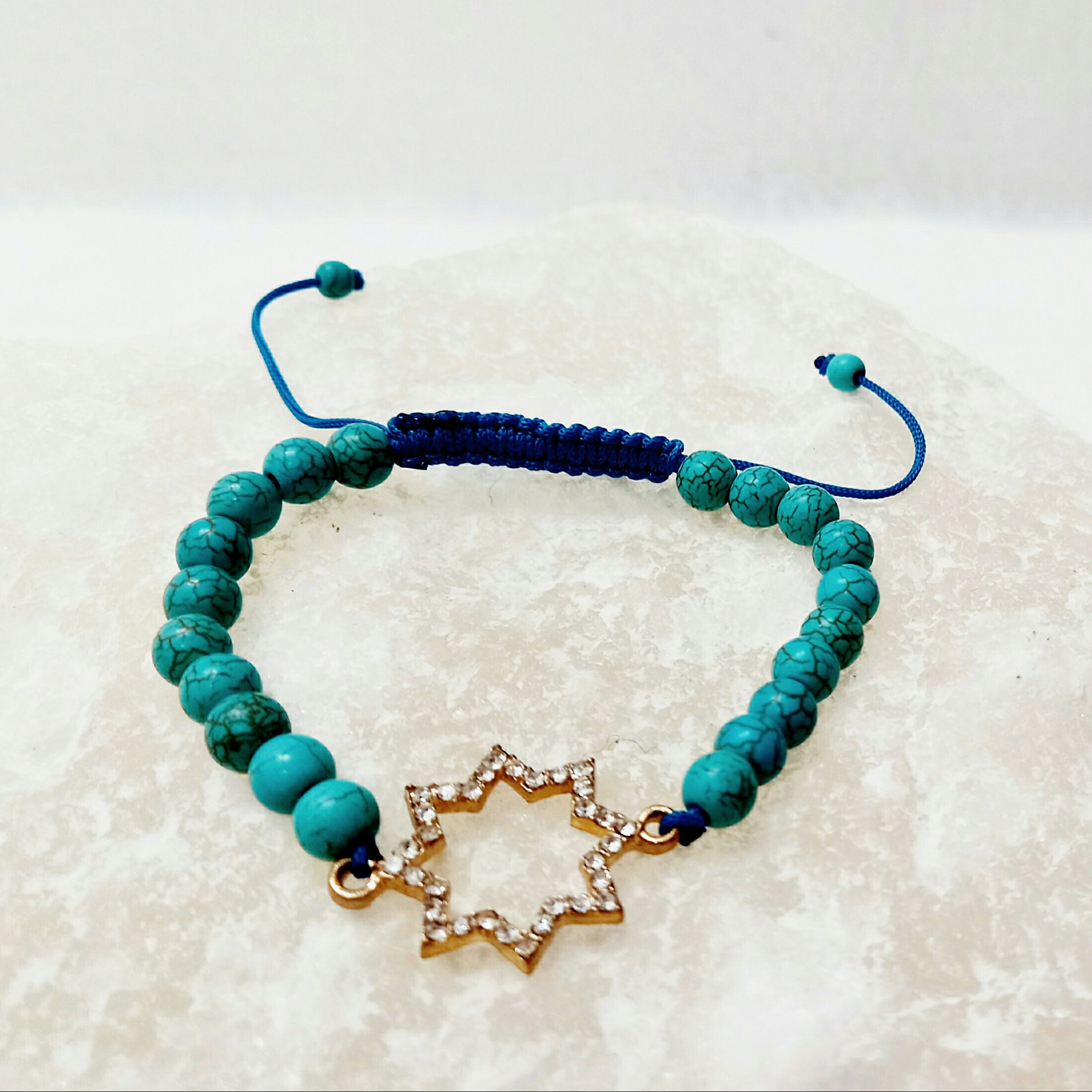 دستبند فیروزه ای طرح ستاره