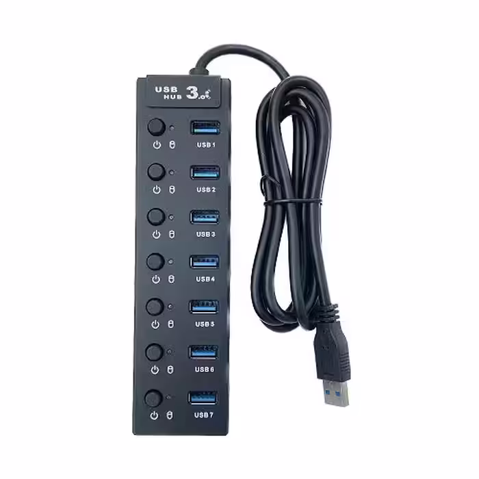 هاب 7 پورت کلید دار USB 3.0 کی نت مدل K-Net H9