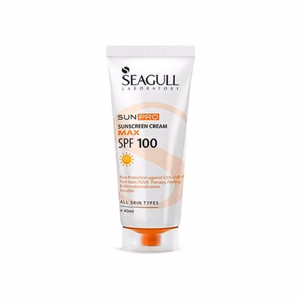 کرم ضد آفتاب سی گل بی رنگ SPF100 Max مناسب انواع پوست 40 میل