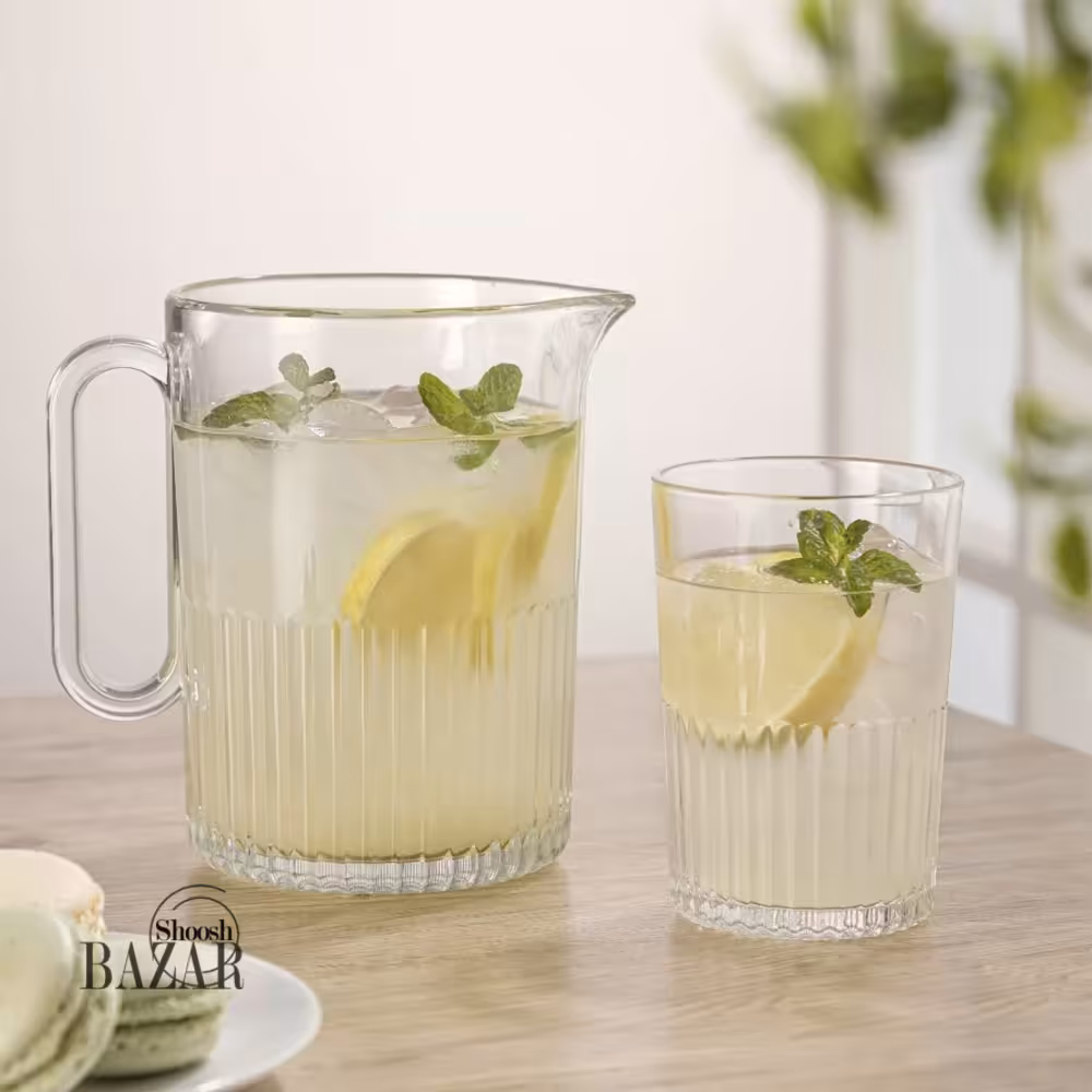 ست پارچ و لیوان شیشه ای لیمون