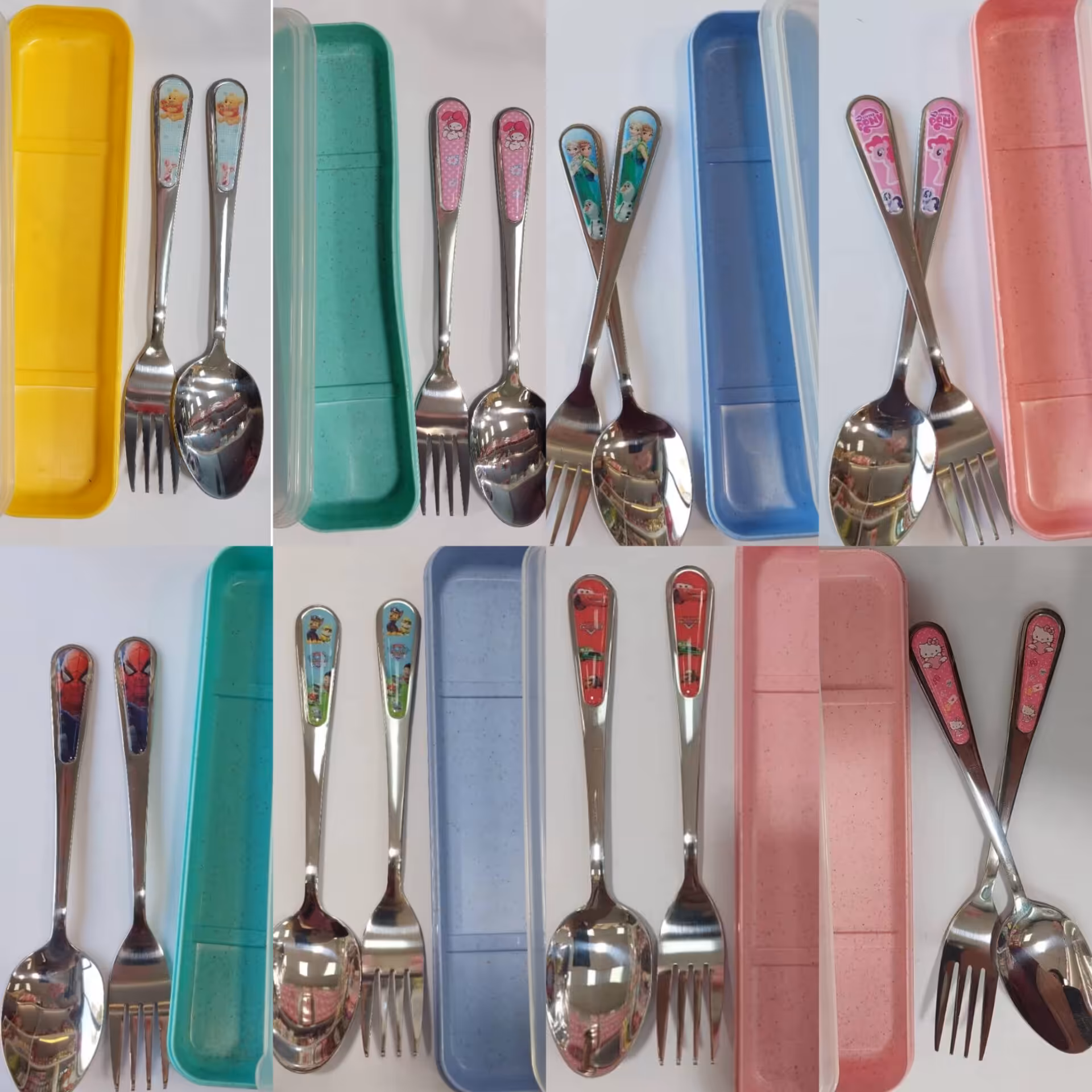 قاشق چنگال استیل کودک  قاشق چنگال کودک قاشق چنگال بچگانه