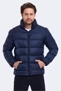 کاپشن ورزشی آبی مردانه مانتو نادیم سرمه ای اورجینال Slazenger