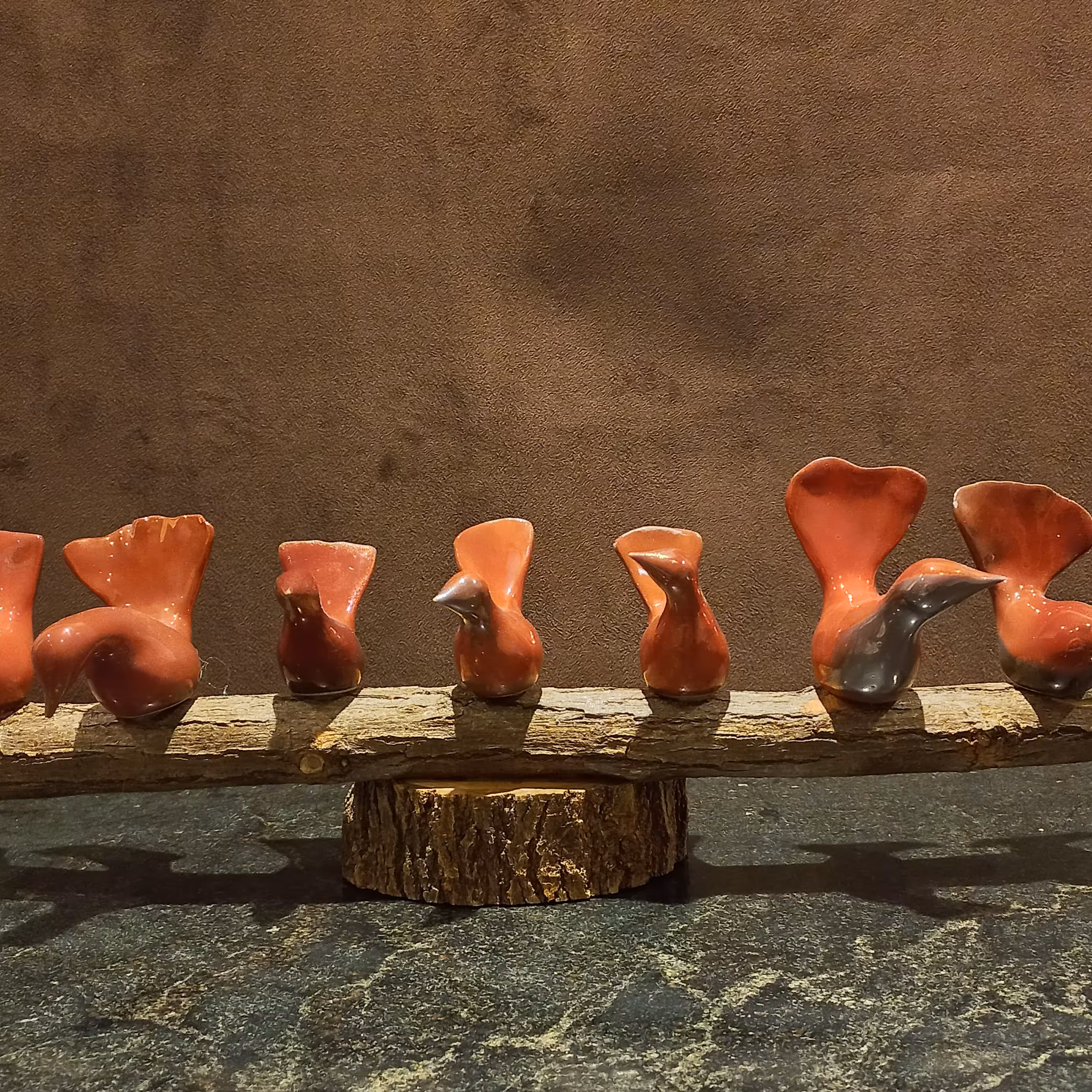 پرنده دست ساز سرامیکی لعاب احیایی -کد 4