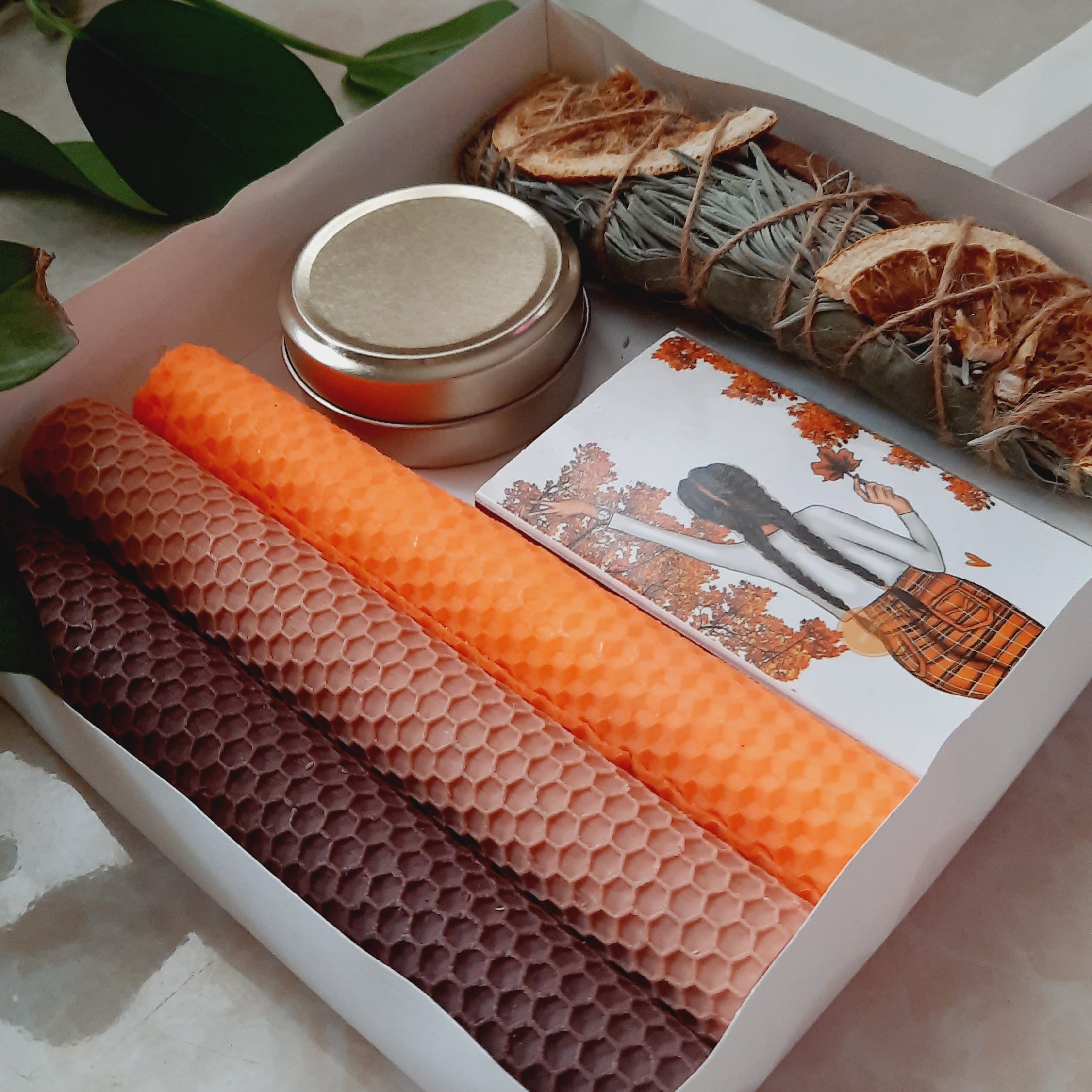 پک شمع موم عسلی