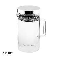 قوری دمنوش پیرکس 600 میلی لیتری همراه با در سیلور