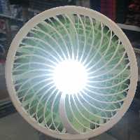 پنکه شارژی چراغدار و دیمر دار جهت کنترل وزش باد رنگ سفید سبز کیفیت عالی 