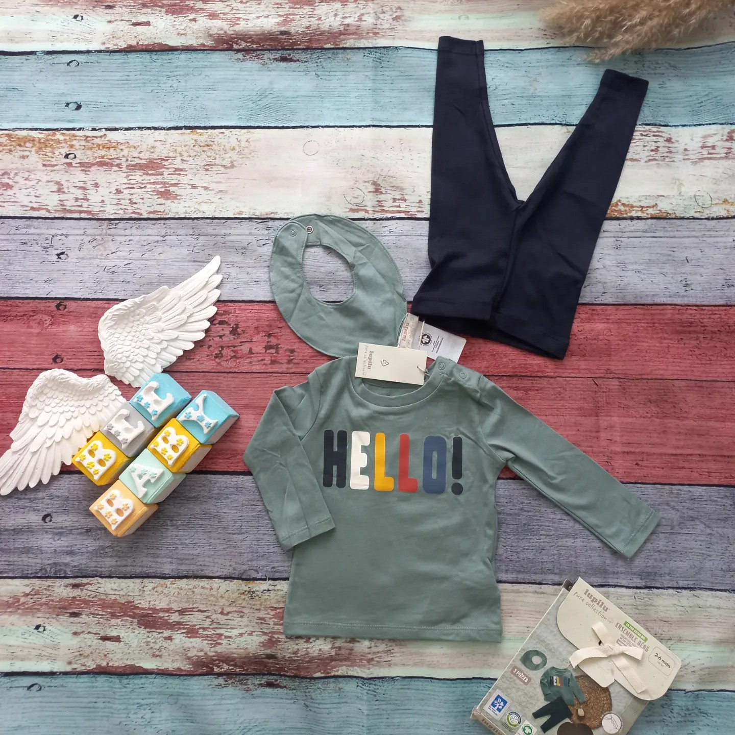 ست سه تیکه بلوز و شلوار و پیشبند لوپیلو