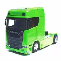 اسباب بازی - ماکت کامیون - کشنده اسکانیا Scania S730 - S730 - فلزی - کلگی متحرک - عقبکش، موزیکال، چراغدار - رنگ سبز