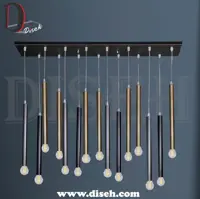 آویز خطی 15 شعله مشکی-برند دکوراتیو دیسه