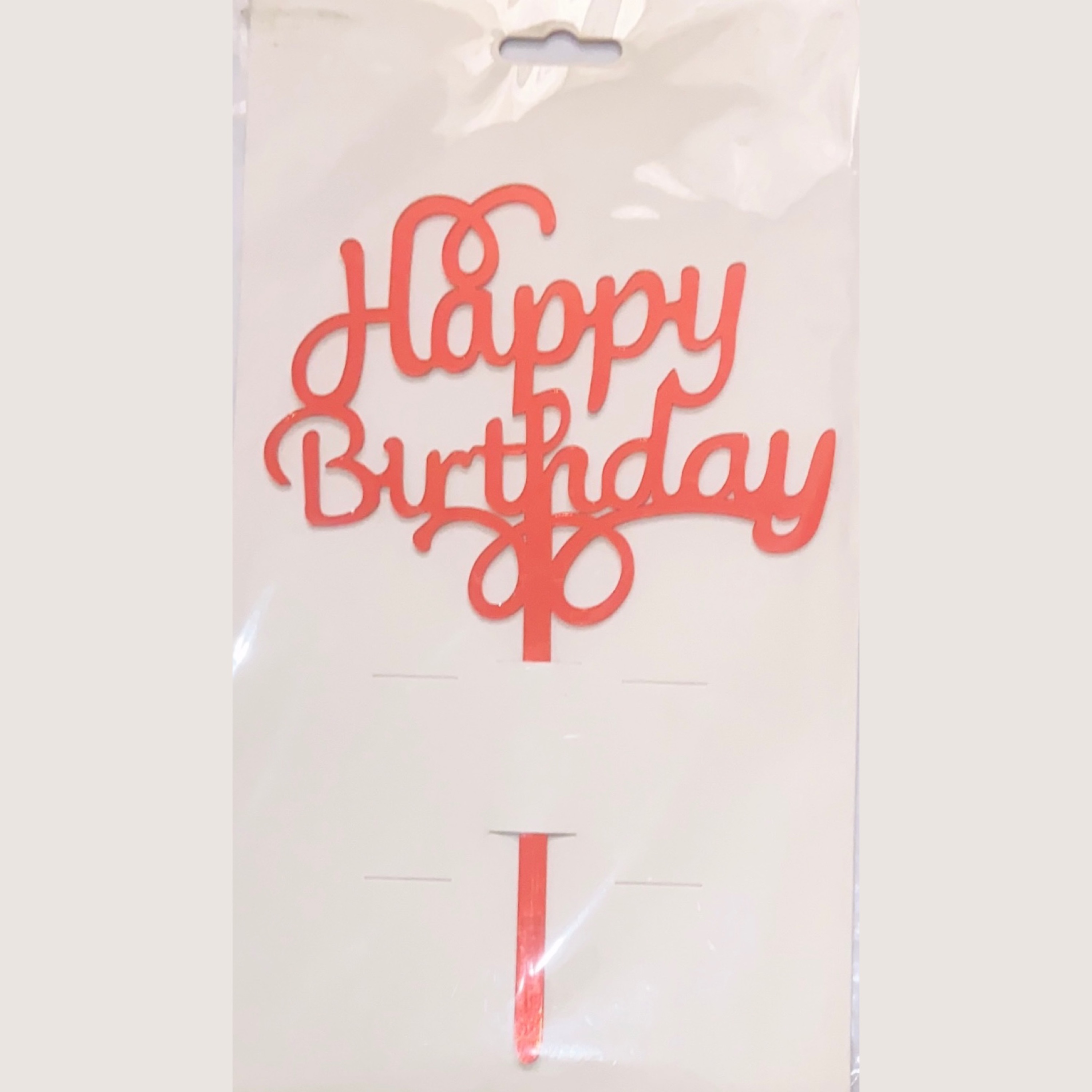تاپر کیک happy birthdayرنگ قرمز