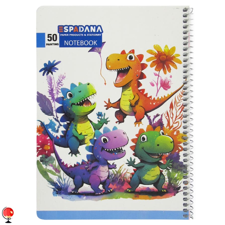 دفتر نقاشی 50 برگ سیمی طرح دایناسور اسپادانا