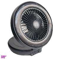 پنکه رومیزی شارژی مدل چراغ و اسپیکر دار