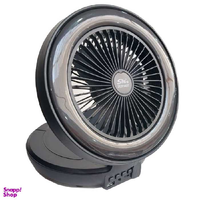 پنکه رومیزی شارژی مدل چراغ و اسپیکر دار