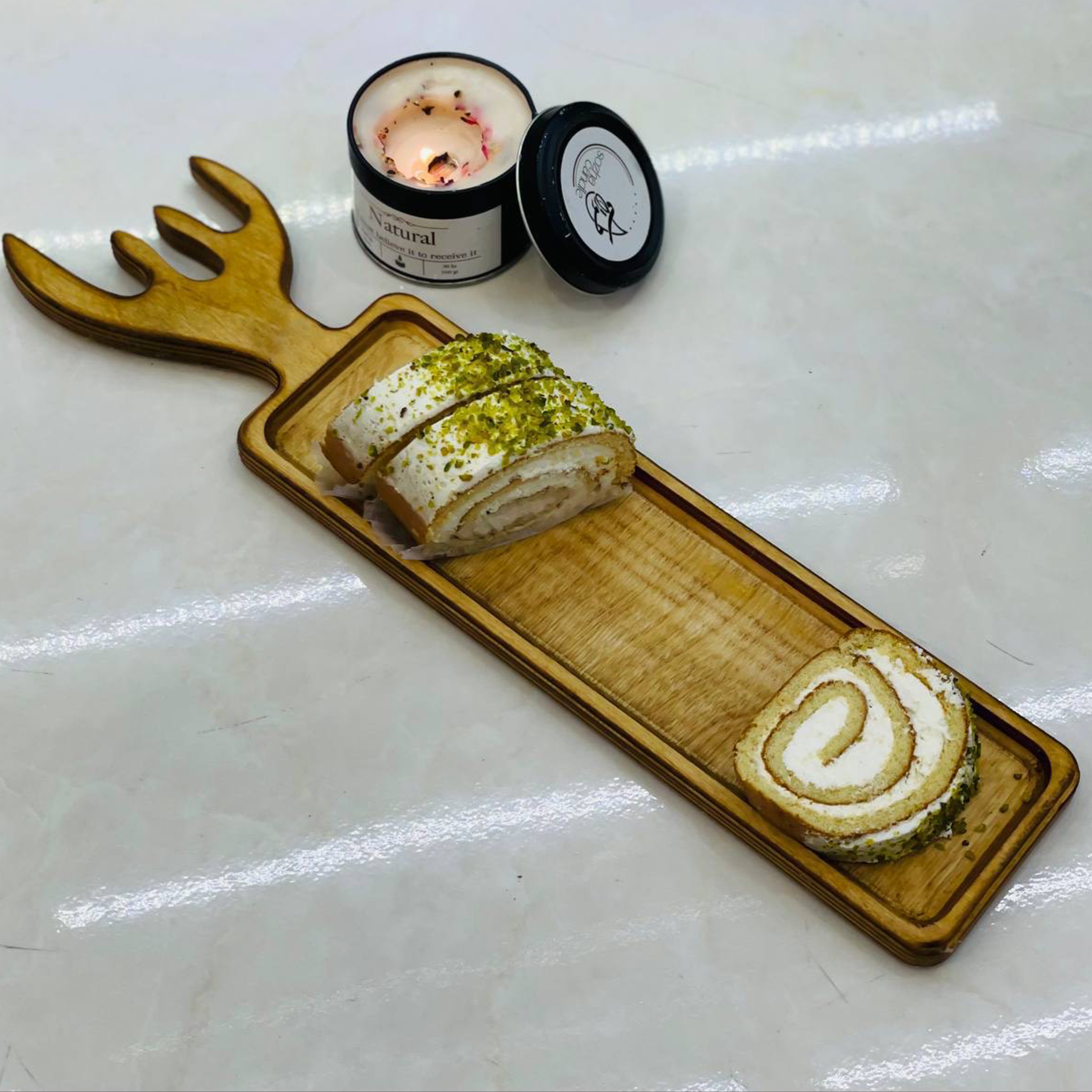 ظرف سرو چوبی مدل شاخ گوزن کد TSW-03
