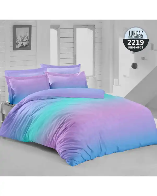 سرویس لحاف روتختی دو نفره 8 تکه میکرو تنسل گیاهی TURKAZ مدل 2219