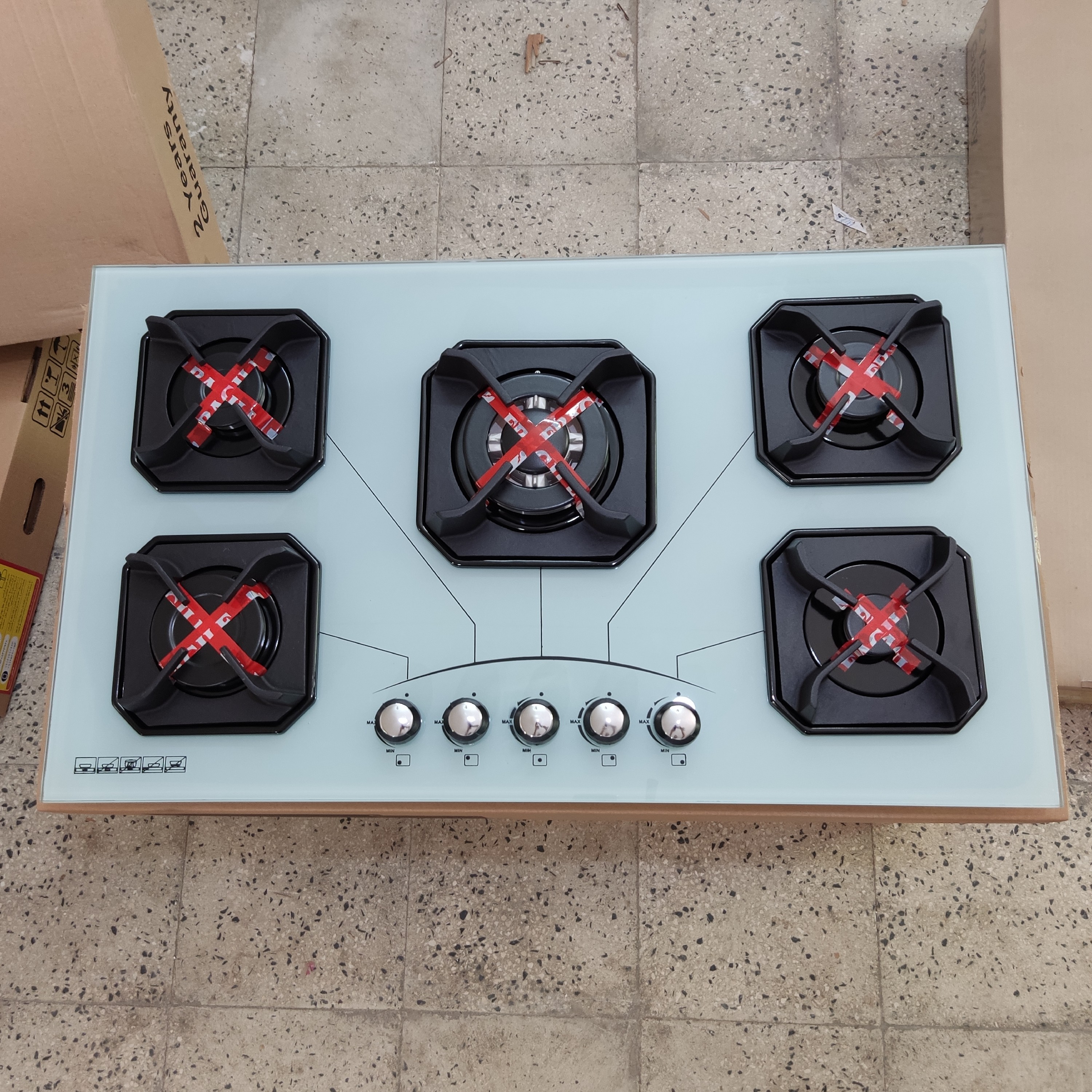 اجاق گاز صفحه ای اریکسان شیشه سفید بوش چدن j2 ترموکوبل (پس کرایه)