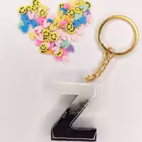 جاسویچی رزین حرف انگلیسی Z  مشکی سفید دستساز