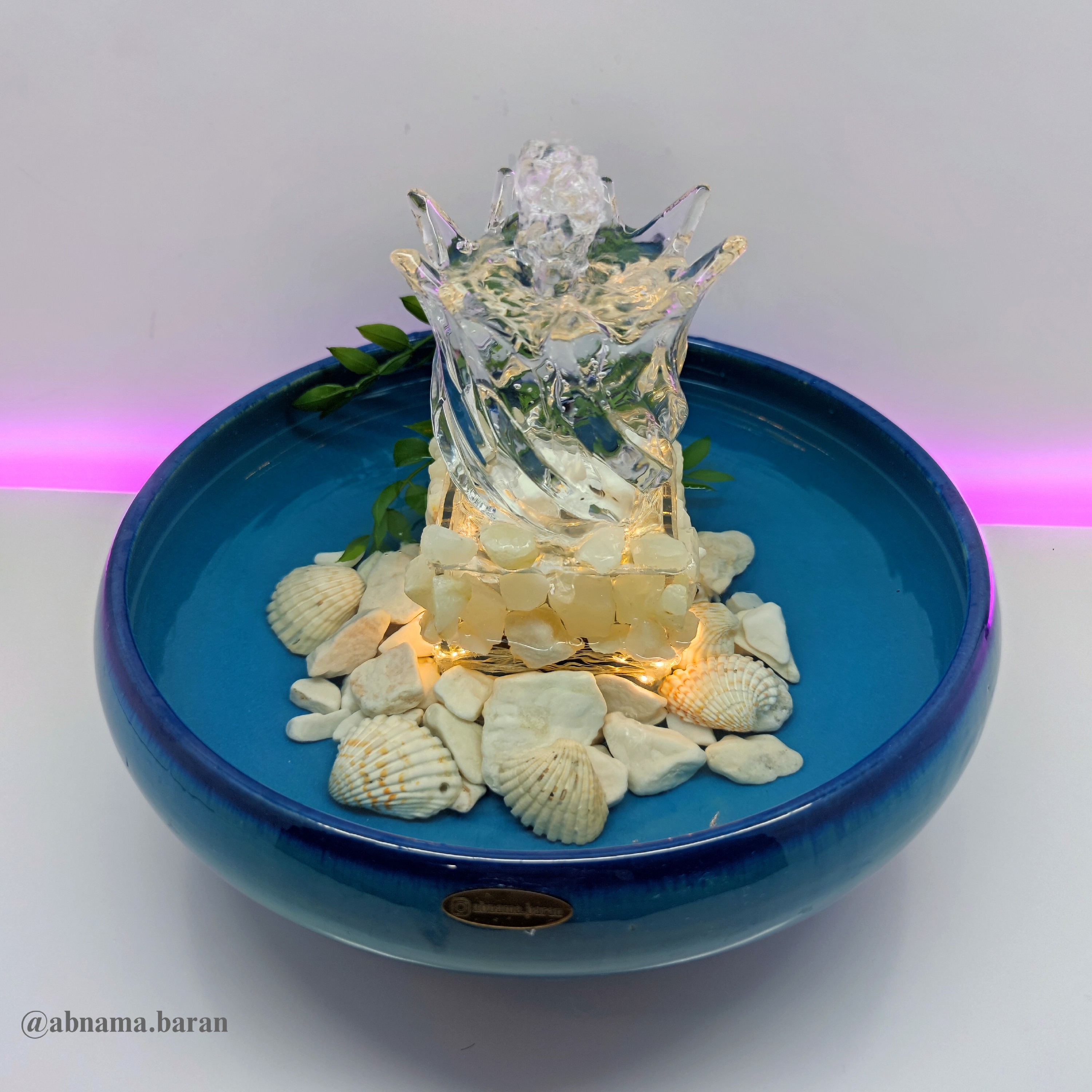 آبنما رومیزی دست ساز مدل لاله با نور آفتابی