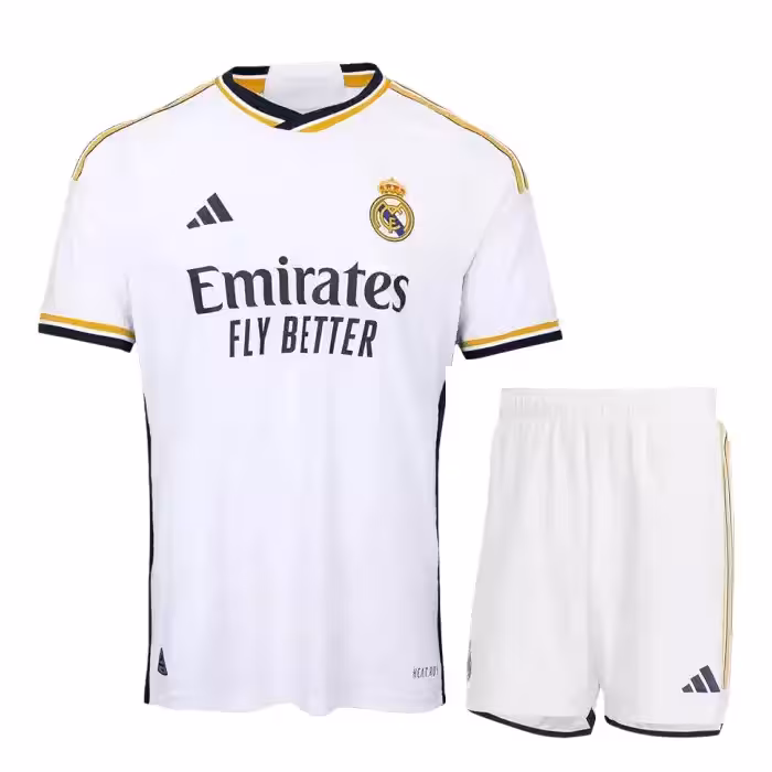 کیت اول پلیری رئال مادرید 2024 ست پیراهن و شورت با لوگوی ژله ای