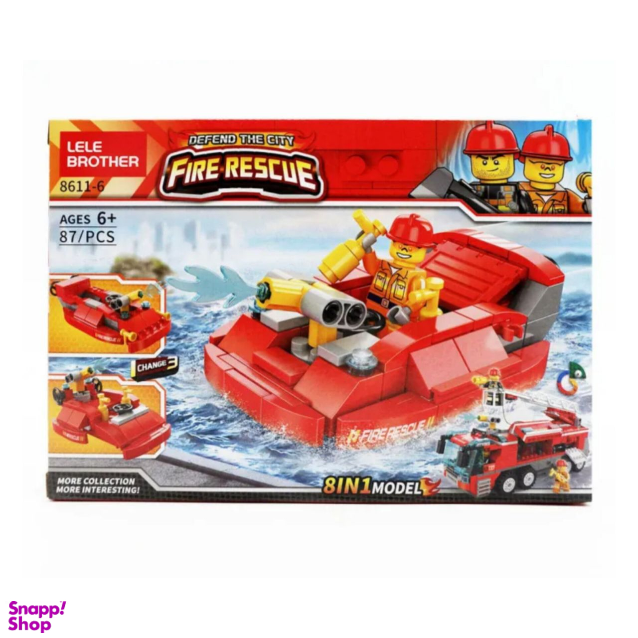 لگو 87 قطعه قایق آتشنشانی کد 6- 8611 مدل The City Fire Rescue