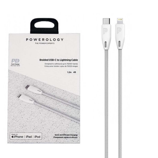کابل تبدیل USB-C به لایتنینگ پاورولوژی مدل PCAB002 طول 2 متر