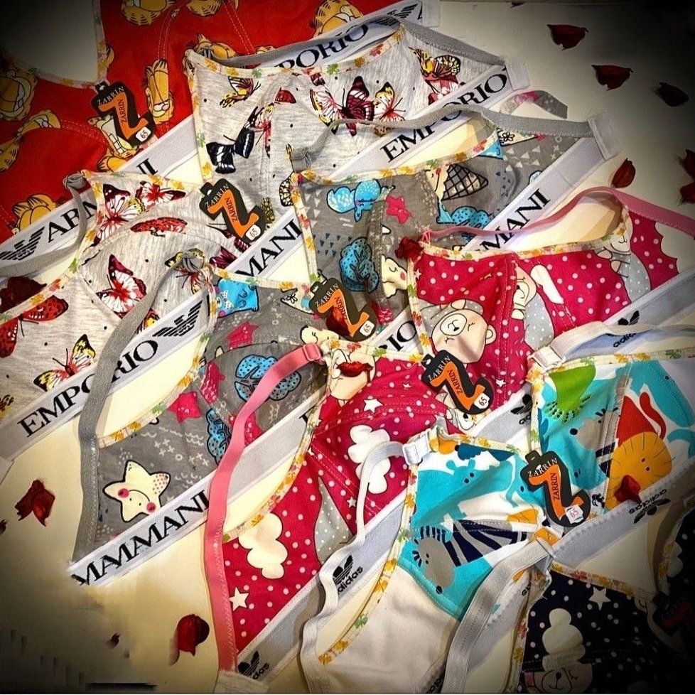 سوتین دخترانه فانتزی نخی دولایه