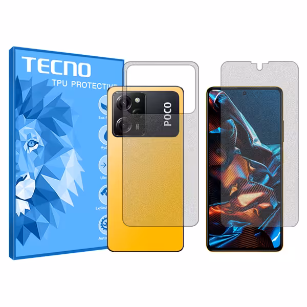 گلس صفحه نمایش و پشت گوشی شیائومی Poco X5 Pro مدل هیدروژلی مات برند تکنو کد SS