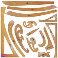 خط کش خیاطی آرشاین کد AR-14 مجموعه 14 عددی