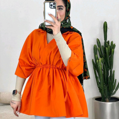 مانتو اسپرت زنانه پوپلین مدل عروسکی کمرکش