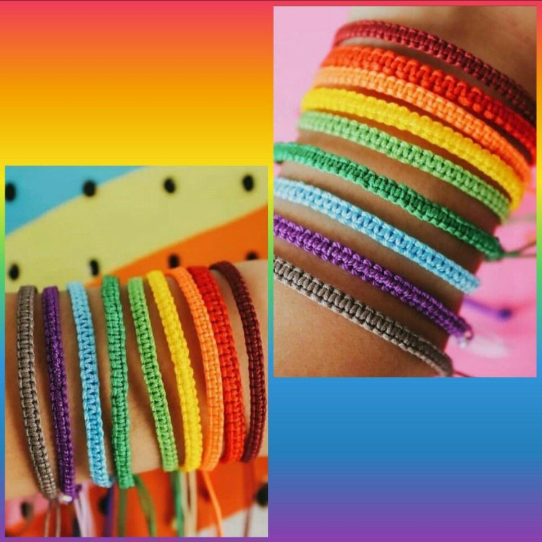 دستبند بافت رنگین کمان